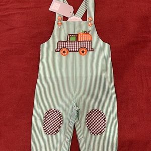 Lil Cactus Pumpkin Truck Overalls